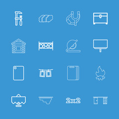 Collection of 16 wood outline icons