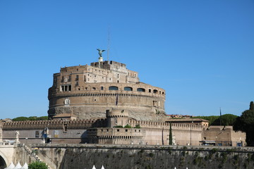 Mausoleo di Adriano at the Tiber River in Rome, Italy 