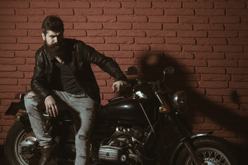 Fototapeta na wymiar ride to live. bearded man ride to live. ride to live on motorbike. ride to live, copy space.