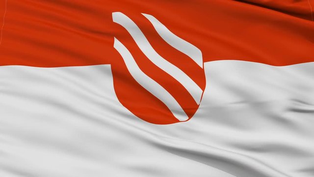 Beckum closeup flag, city of Germany, realistic animation seamless loop - 10 seconds long