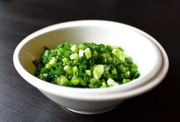 Green food.Picture taken from my kitchen in Norway.