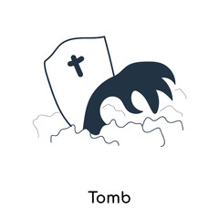 Tomb icon vector isolated on white background, Tomb sign , illustration with thin symbols or lined elements in outline style