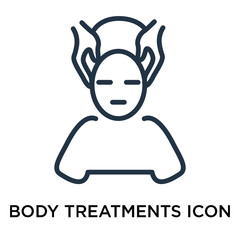 Body Treatments icon vector isolated on white background, Body Treatments sign , thin elements or linear logo design in outline style