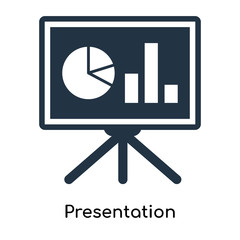 Presentation icon vector isolated on white background, Presentation sign