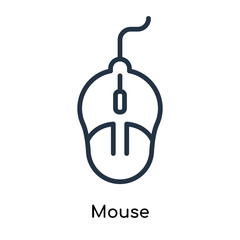 Mouse icon vector isolated on white background, Mouse sign , line symbols or linear logo design in outline style