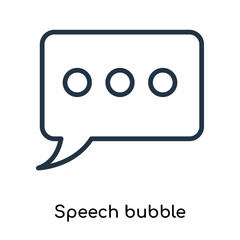 Speech bubble icon vector isolated on white background, Speech bubble sign , line symbols or linear logo design in outline style