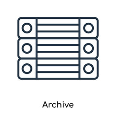 Archive icon vector isolated on white background, Archive sign , thin symbols or lined elements in outline style