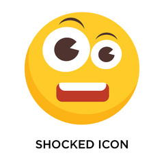 Shocked icon vector isolated on white background, Shocked sign