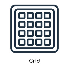 Grid icon vector isolated on white background, Grid sign , line symbols or linear logo design in outline style