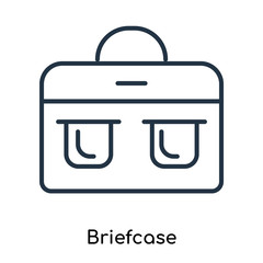 Briefcase icon vector isolated on white background, Briefcase sign , thin symbols or lined elements in outline style