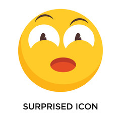 Surprised icon vector isolated on white background, Surprised sign