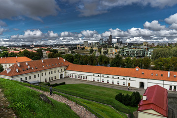 Tallin Estonia aerial drone image from Toompea hill with view from the Dome church, Tallinn, Estonia