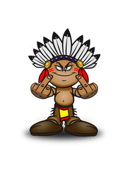 indianer h&auml;uptling stinkefinger witzig junge