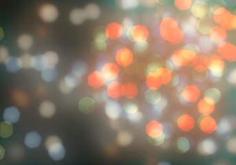 Fototapeta premium Duże kolorowe nieostre światła na ciemnym tle.