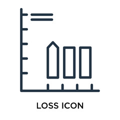 Loss icon vector isolated on white background, Loss sign , thin data symbols or linear machine learning design in outline style