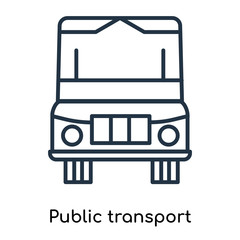 Public transport icon vector isolated on white background, Public transport sign , thin symbols or lined elements in outline style