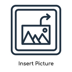 Insert Picture icon vector isolated on white background, Insert Picture sign , line symbols or linear logo design in outline style