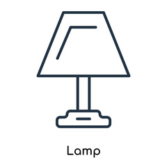 Lamp icon vector isolated on white background, Lamp sign , thin symbols or lined elements in outline style