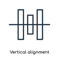 Vertical alignment icon vector isolated on white background, Vertical alignment sign , line symbols or linear logo design in outline style