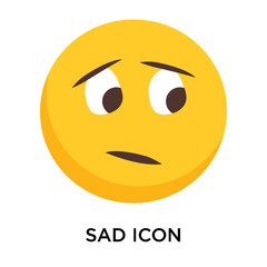 Sad icon vector isolated on white background, Sad sign