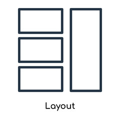 Layout icon vector isolated on white background, Layout sign , line symbols or linear logo design in outline style