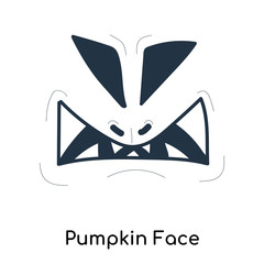Pumpkin Face icon vector isolated on white background, Pumpkin Face sign , illustration with thin symbols or lined elements in outline style