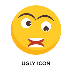 Fototapeta premium Ugly icon vector isolated on white background, Ugly sign