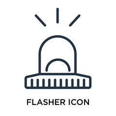 Flasher icon vector isolated on white background, Flasher sign , thin elements or linear logo design in outline style