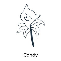 Candy icon vector isolated on white background, Candy sign , illustration with thin symbols or lined elements in outline style