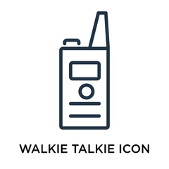 Walkie talkie icon vector isolated on white background, Walkie talkie sign , thin elements or linear logo design in outline style