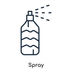 Spray icon vector isolated on white background, Spray sign , thin symbols or lined elements in outline style