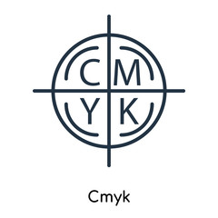 Cmyk icon vector isolated on white background, Cmyk sign , thin symbols or lined elements in outline style