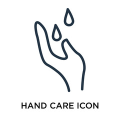 Hand Care icon vector isolated on white background, Hand Care sign , thin elements or linear logo design in outline style