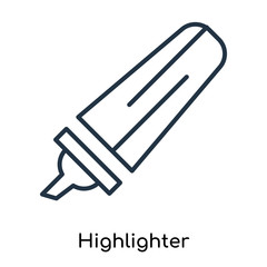Highlighter icon vector isolated on white background, Highlighter sign , thin symbols or lined elements in outline style