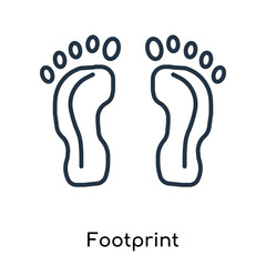 Footprint icon vector isolated on white background, Footprint sign , thin symbols or lined elements in outline style