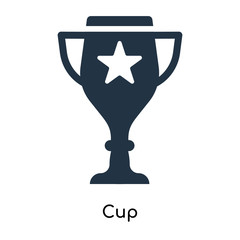 Cup icon vector isolated on white background, Cup sign , filled dark symbol