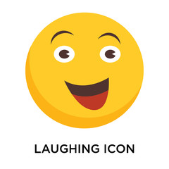 Laughing icon vector isolated on white background, Laughing sign