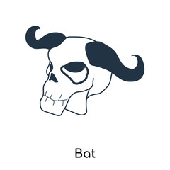 Bat icon vector isolated on white background, Bat sign , illustration with thin symbols or lined elements in outline style