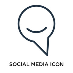 Social media icon vector isolated on white background, Social media sign , thin symbol or stroke element design in outline style