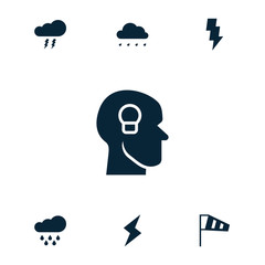 Collection of 7 storm filled icons