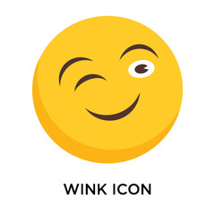 Wink icon vector isolated on white background, Wink sign