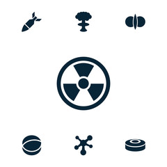 Collection of 7 atomic filled icons