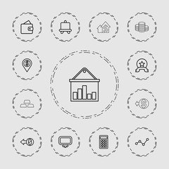 Collection of 13 financial outline icons
