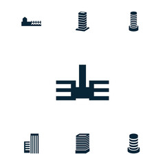 Collection of 7 cityscape filled icons