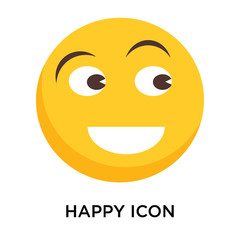 Happy icon vector isolated on white background, Happy sign