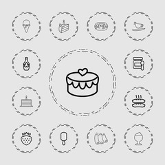 Collection of 13 tasty outline icons