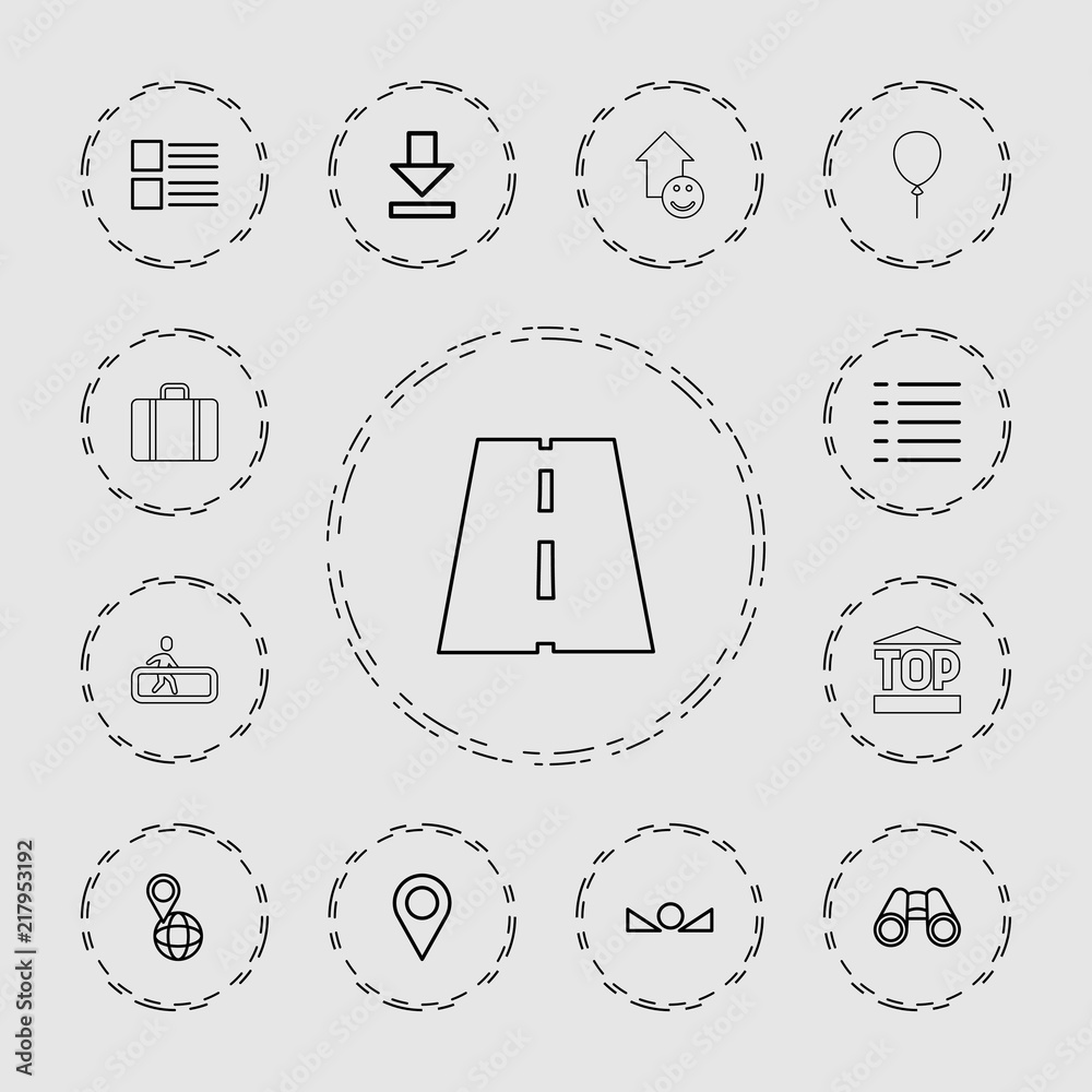 Poster collection of 13 navigation outline icons