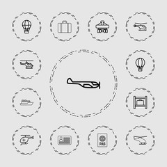 Collection of 13 journey outline icons