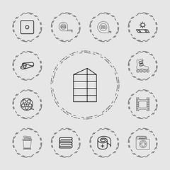 Collection of 13 roll outline icons