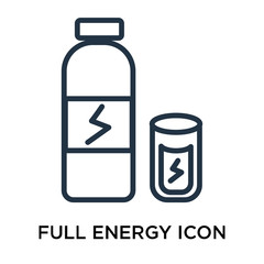 Full Energy icon vector isolated on white background, Full Energy sign , thin elements or linear logo design in outline style